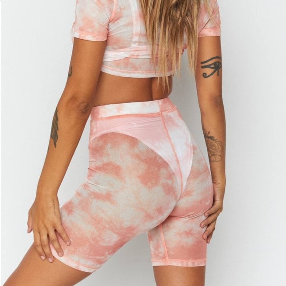 Pink Tie Dye Biker Shorts - Picture 6 of 7